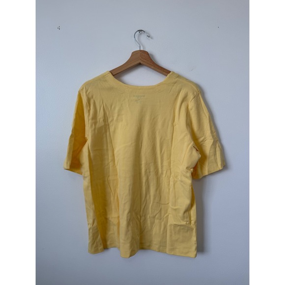 Amadora Sport Square Neck Short Sleeve T-Shirt – Yellow – Size XL – NWOT - Picture 3 of 3